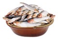 Rustic Dish Filled With Fresh Raw Fish Royalty Free Stock Photo