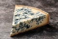 Blue Cheese Wedge on Rustic Surface for Culinary Photography and Gourmet Design Generative AI Royalty Free Stock Photo