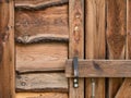 Rustic door and wood siding on a cabin