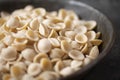 Rustic dried italian orecchiette pasta Royalty Free Stock Photo