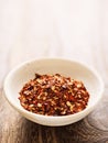 Rustic dried red chili flake Royalty Free Stock Photo