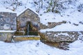 Rustic Drinker Snowy Landscape