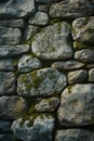 Rustic dry stone wall texture, natural earthy patterns, weathered background, Portrait Images Generative AI Royalty Free Stock Photo