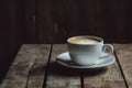 Rustic elegance empty coffee cup on wooden table Royalty Free Stock Photo