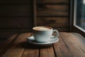 Rustic elegance empty coffee cup on wooden table