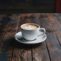 Rustic elegance empty coffee cup on wooden table
