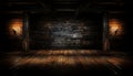 Rustic Elegance - Old Wood Texture Details with Burnt Touches on a Black Textured Background. Royalty Free Stock Photo