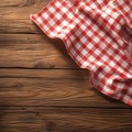 Rustic elegance Red checkered tablecloth on a charming wooden table