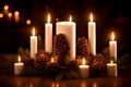 Rustic and Elegant Yule Log Candle Holders for Cozy Winter Nights.AI Generated