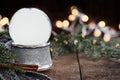 Rustic Empty Silver Snow Globe Royalty Free Stock Photo