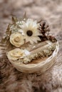 Rustic engagement ring box Royalty Free Stock Photo