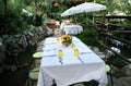 Rustic European Outdoor Dining Area in Garden