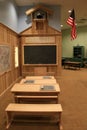 Rustic exhibit of old-fashioned schoolroom, The Strong Museum,Rochester, New York, 2018