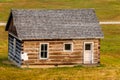 Rustic farm buildings and equipment. Bar U Ranch National Historic Site Alberta Canada