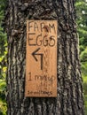 Rustic Farm Eggs Sign Royalty Free Stock Photo