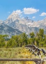 Rustic Fence and Tetons Royalty Free Stock Photo