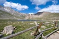 Rustic fencing near Summit Lake, along the Mt. Evans Scenic Byway in Colorado Royalty Free Stock Photo