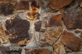 Rustic Fieldstone Wall with Mortar Joints Royalty Free Stock Photo