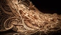 Rustic fishing net woven with multi colored thread catches fish generated by AI