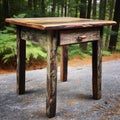Rustic Flannel End Table With Vintage Charm