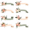 Rustic Floral Banners Elements Royalty Free Stock Photo