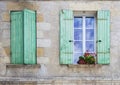 Window Shutters Open and Closed Royalty Free Stock Photo