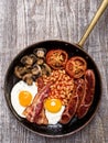 Rustic full english breakfast Royalty Free Stock Photo