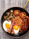 Rustic full english breakfast Royalty Free Stock Photo