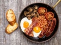 Rustic full english breakfast