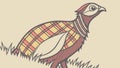 Rustic Game Bird with Plaid Feather Texture Vector Art, vector design Generative AI Royalty Free Stock Photo