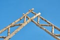 Rustic gate made of logs Royalty Free Stock Photo