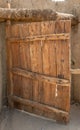 Rustic gate made of untreated wood with characteristic grain