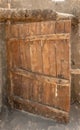 Rustic gate made of untreated wood with characteristic grain