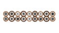 Rustic gear pattern border with aged texture, vintage industrial charm vector design Generative AI Royalty Free Stock Photo