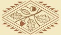 Rustic Geometric Oak Leaf Pattern Design, vector design Generative AI Royalty Free Stock Photo