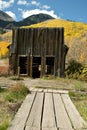 Rustic ghost town Post Office in Fall Royalty Free Stock Photo
