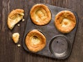 Rustic golden british yorkshire pudding