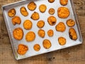 Rustic golden sweet potato chips