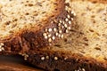 Rustic grain crisp without yeast bread. Macro. Sereal diet food Royalty Free Stock Photo