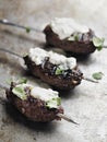 Rustic greek middle eastern lamb kofta Royalty Free Stock Photo