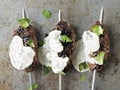 Rustic greek middle eastern lamb kofta Royalty Free Stock Photo