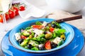 Rustic Greek salad with sheep`s cheese Royalty Free Stock Photo