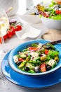 Rustic Greek salad with sheep`s cheese Royalty Free Stock Photo