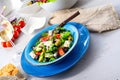 Rustic Greek salad with sheep`s cheese Royalty Free Stock Photo