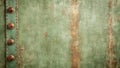 Rustic green leather texture with decorative metal accents and aged appearance ideal for backgrounds or design projects. Royalty Free Stock Photo