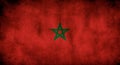 Rustic, Grunge Morocco Flag