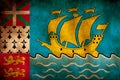 Rustic, Grunge Saint Pierre Et Miquelon Flag