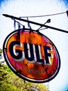 Rustic Gulf Gas Station Sign Royalty Free Stock Photo