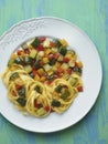 Rustic healthy italian pasta primavera Royalty Free Stock Photo