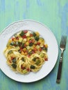Rustic healthy italian pasta primavera Royalty Free Stock Photo
